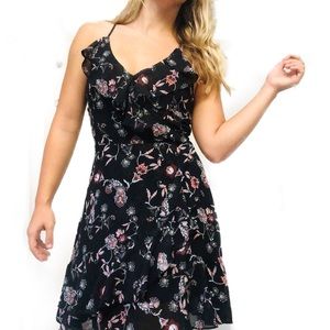 Francesscas black floral dress (xs)